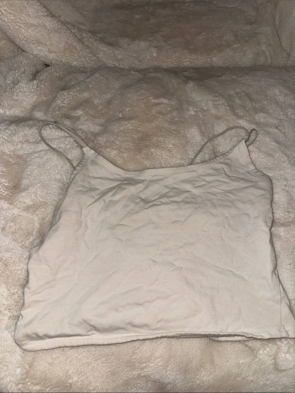 Abercrombie & Fitch Cream Spaghetti Strap Crop Cami